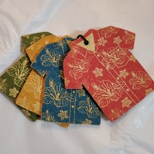 Hawaiian shirt coasters cork set 4